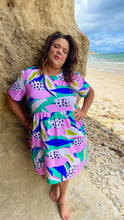Load image into Gallery viewer, Dragon Fruit Short Sleeve Stretch Frock. SIZE S (14/16)