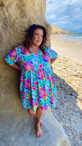 Ready made Summer Splice Short Sleeve Stretch Frock. Various sizes