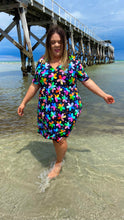 Load image into Gallery viewer, Rainbow Floral Regular Short Sleeve Stretch Frock