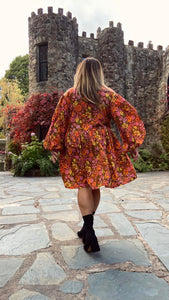 Brown Sugar Balloon Sleeve Frock