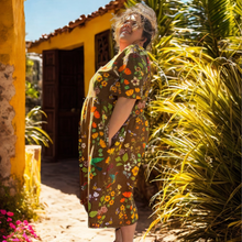 Load image into Gallery viewer, Hummingbirds and Bees Short Sleeve Stretch Frock Size M