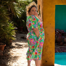 Load image into Gallery viewer, Water Colour Short Sleeve Stretch Frock Size M