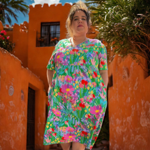 Load image into Gallery viewer, Water Colour Short Sleeve Stretch Frock Size M