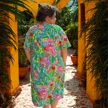 Load image into Gallery viewer, Water Colour Short Sleeve Stretch Frock Size M