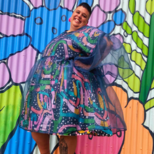 Load image into Gallery viewer, Teal Overgasm Frock Size 28