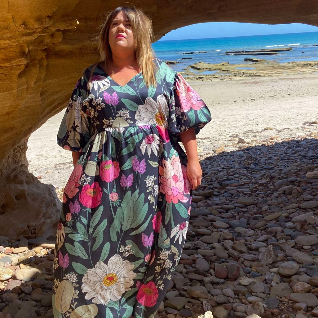 Botanic Blush Puff Sleeve Frock