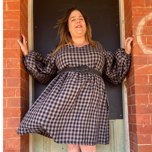 Shadow and Smoke Balloon Sleeve Frock