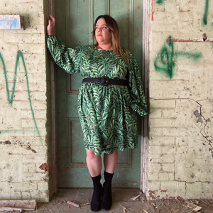 Evergreen Balloon Sleeve Frock SIZE 18