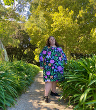 Load image into Gallery viewer, Dark Flora Long Sleeve Stretch Frock