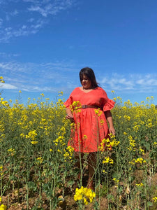 Coral Linen Frock