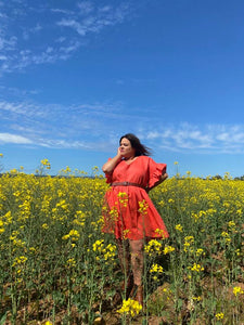 Coral Linen Frock