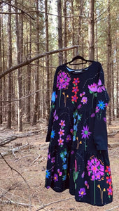 Night Garden Long Sleeve Frock