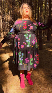 Night Garden Long Sleeve Frock