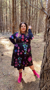 Night Garden Long Sleeve Frock