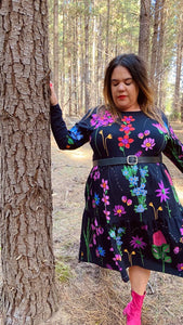 Night Garden Long Sleeve Frock