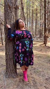 Night Garden Long Sleeve Frock