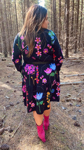 Night Garden Long Sleeve Frock