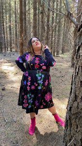 Night Garden Long Sleeve Frock