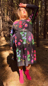 Night Garden Long Sleeve Frock