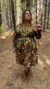 Hummingbirds and Bees Long Sleeve Stretch Frock