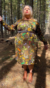 Hummingbirds and Bees Long Sleeve Stretch Frock