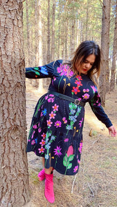 Night Garden Long Sleeve Frock