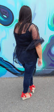 Load image into Gallery viewer, Black and Dramatic Tulle Peplum Top